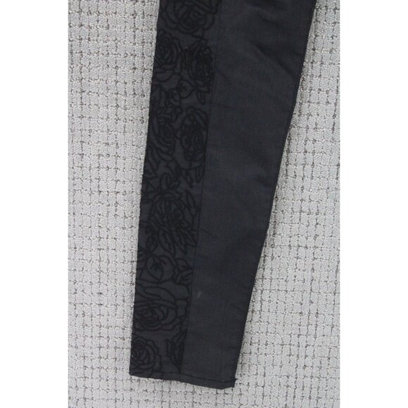 Rag & Bone Jeans Womens Size 27 Black Solid Skinny Intermix Floral Embroidered - Picture 7 of 13